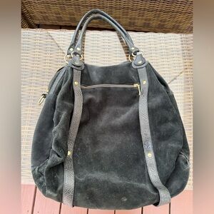 Anne Bonney Vintage Black Suede Satchel